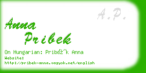 anna pribek business card